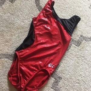 Black & Red Snake Print Gymnastics Leotard